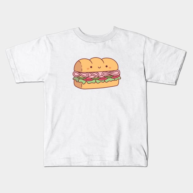 Cute Submarine Sandwich Bread Kids T-Shirt by rustydoodle